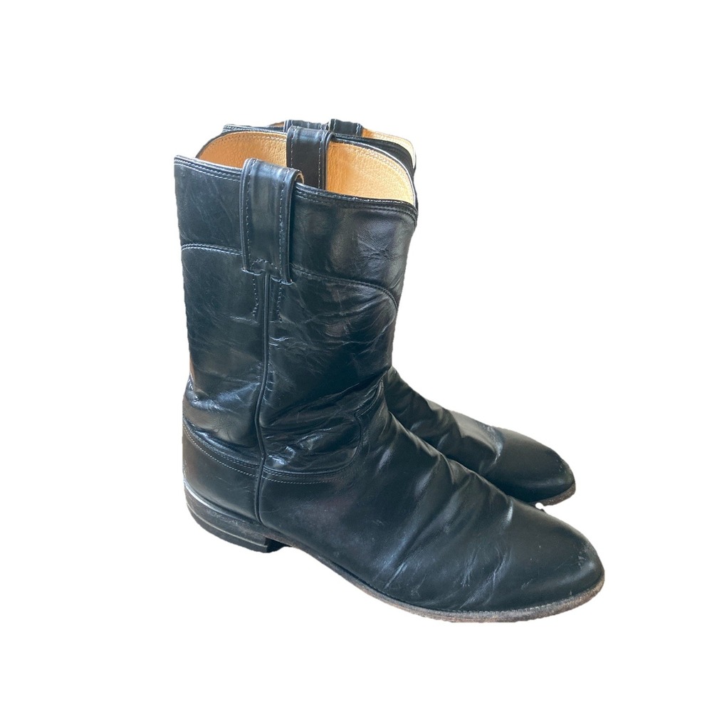 Justin Black Roper Boot Men's 12 D 10" Jackson Boots 3133 Made In USA